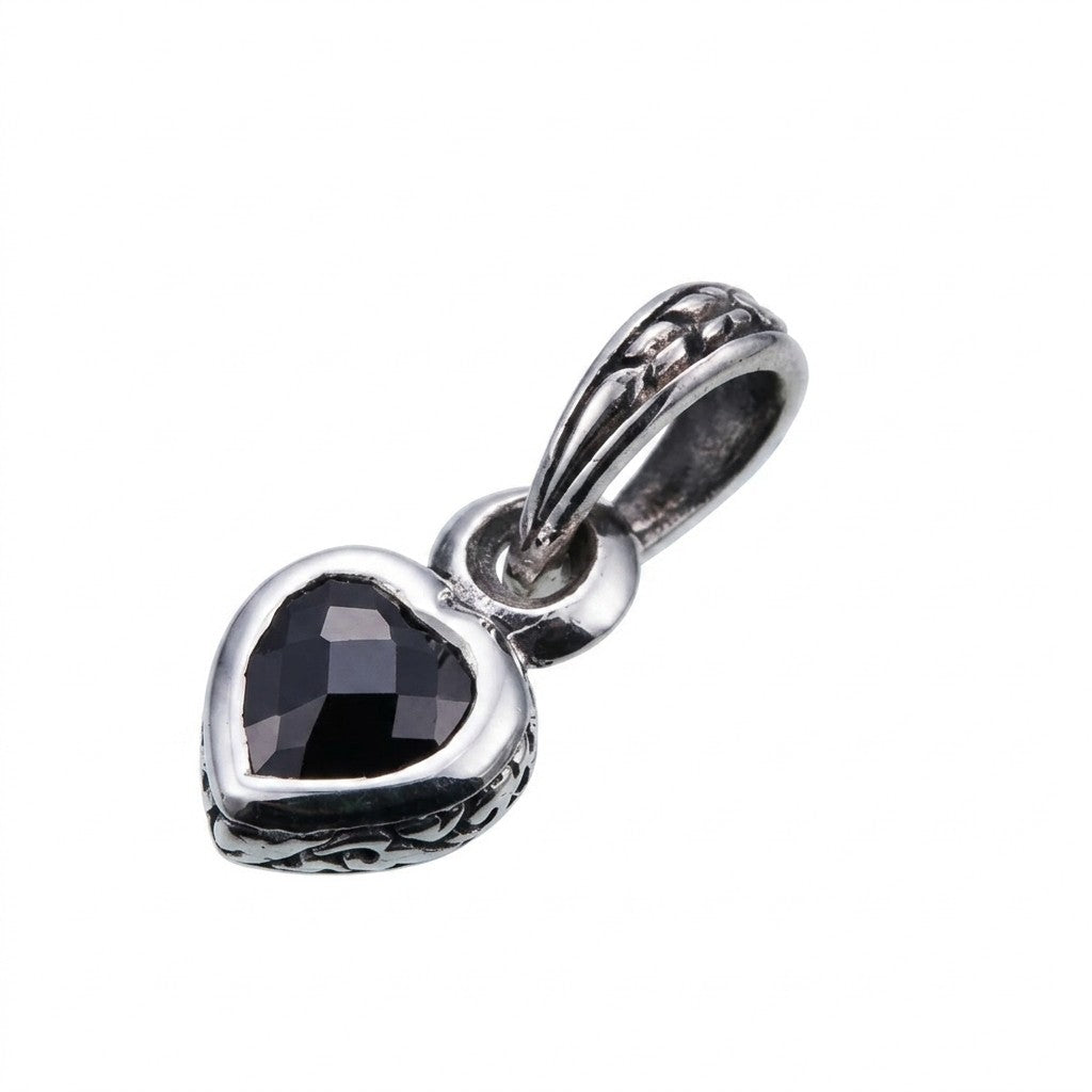 ZOCALO ソカロ ジュエルド アイビー ハート ペンダント(S)(ブラックCZ) Jeweled Ivy Heart Pendant(S)(BlackCZ)
