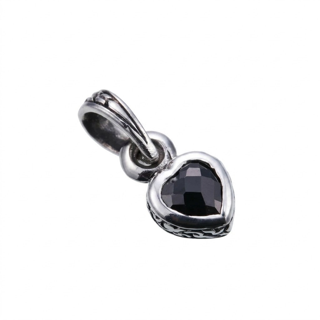 ZOCALO ソカロ ジュエルド アイビー ハート ペンダント(S)(ブラックCZ) Jeweled Ivy Heart Pendant(S)(BlackCZ)