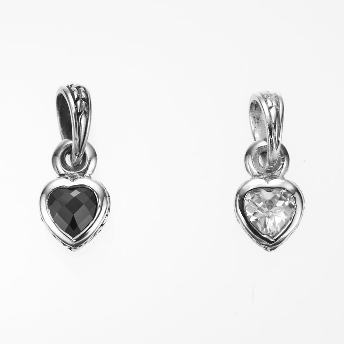 ZOCALO ソカロ ジュエルド アイビー ハート ペンダント(S)(ブラックCZ) Jeweled Ivy Heart Pendant(S)(BlackCZ)