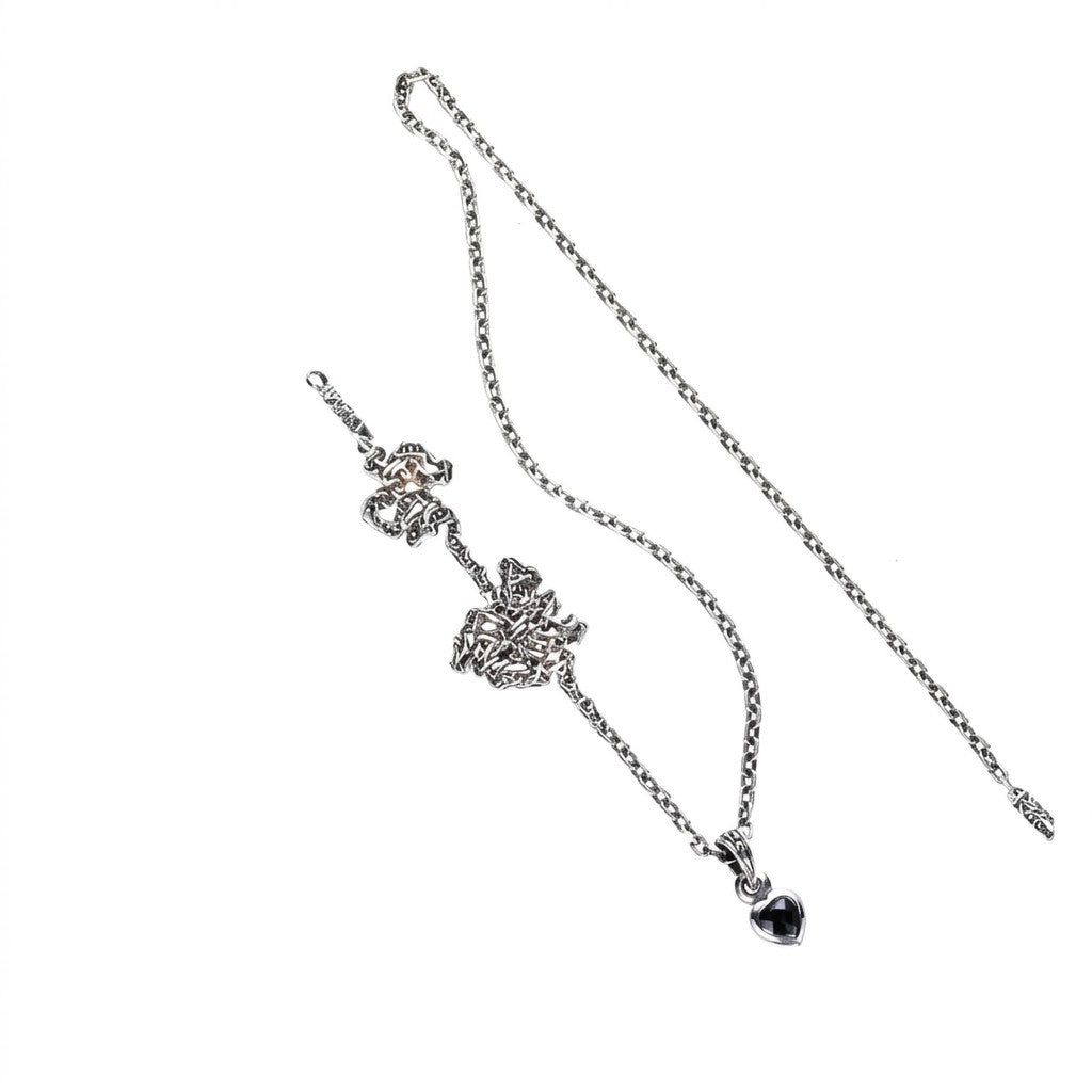 ZOCALO ソカロ ジュエルド アイビー ハート ペンダント(S)(ブラックCZ) Jeweled Ivy Heart Pendant(S)(BlackCZ)