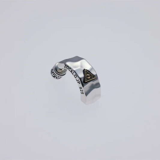 ZOCALO ソカロ 槌目 フープ ピアス アイ オブ プロビデンス Hammered Texture Hoop Earring Eye of Providence