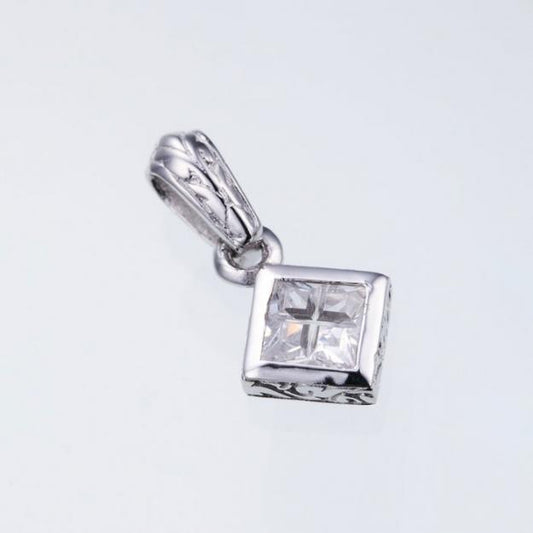 ZOCALO ソカロ ジュエルド アイビー スクエア ペンダント(L)(ホワイトCZ) Jeweled Ivy Square Pendant(L)(WhiteCZ)