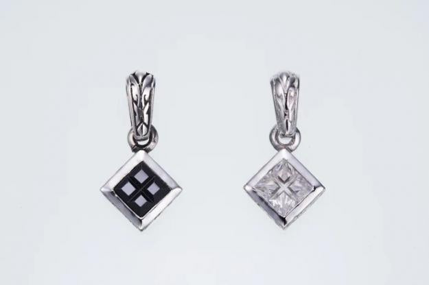 ZOCALO ソカロ ジュエルド アイビー スクエア ペンダント(L)(ホワイトCZ) Jeweled Ivy Square Pendant(L)(WhiteCZ)