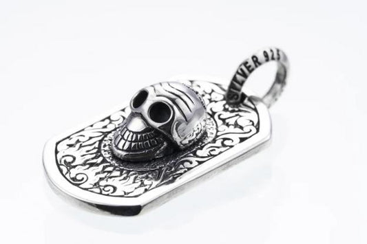 ZOCALO ソカロ チベタン スマイルスカル ドッグタグ ペンダント Tibetan Smile Skull Dog Tag Pendant　