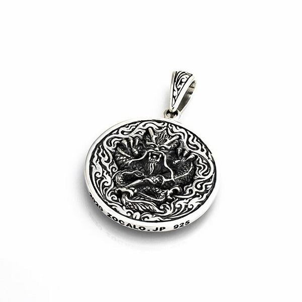 ZOCALO ソカロ クラウン ダブル ドージェ コイン ペンダント Crown Double Dorje Coin with Dragon Pendant