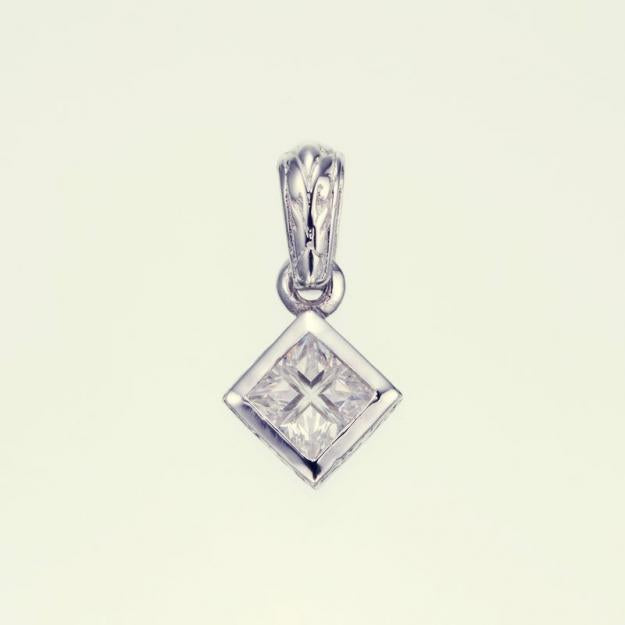 ZOCALO ソカロ ジュエルド アイビー スクエア ペンダント(L)(ホワイトCZ) Jeweled Ivy Square Pendant(L)(WhiteCZ)