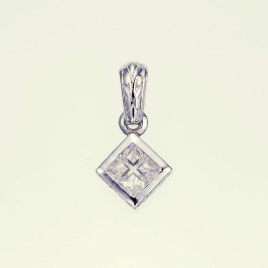 ZOCALO ソカロ ジュエルド アイビー スクエア ペンダント(L)(ホワイトCZ) Jeweled Ivy Square Pendant(L)(WhiteCZ)