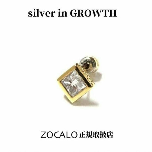 ZOCALO (ソカロ) K10ゴールド ジュエルド・アイビー・スクエア・ピアス・ホワイトWCZ・片売り 10K-TEG-0305WCZ