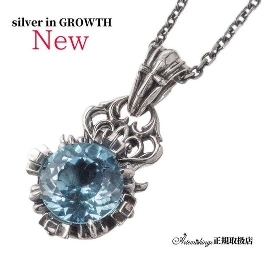 ブルトパクラウンペンダント AKP0142 Blue topaz crown pendant シルバーアクセサリー Silver jewelry