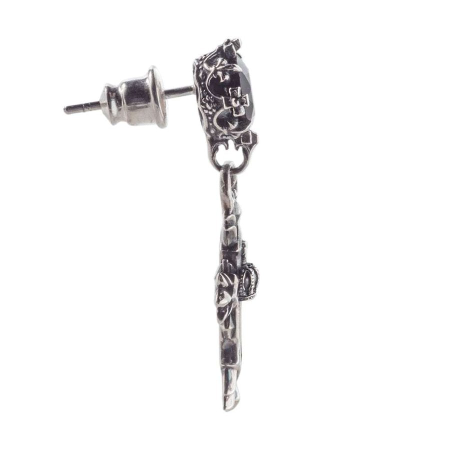 クロスクラウンピアス　AKE0112　Cross crown earring　シルバーアクセサリー Silver jewelry