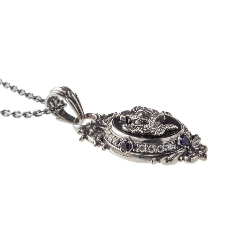 黒薔薇ペンダント　ACP0141　Black rose pendant 　シルバーアクセサリー Silver jewelry
