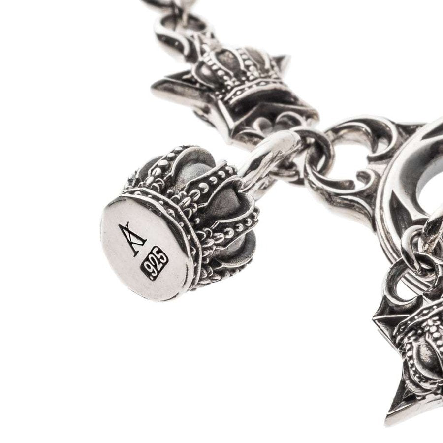スタークラウンTバーブレス　AKB0032　Star crown T bar bracelet 　シルバーアクセサリー Silver jewelry