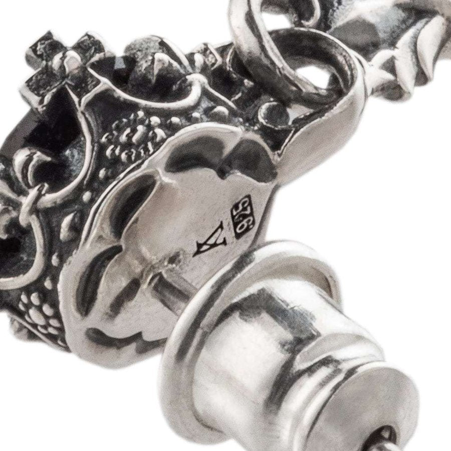 クロスクラウンピアス　AKE0112　Cross crown earring　シルバーアクセサリー Silver jewelry