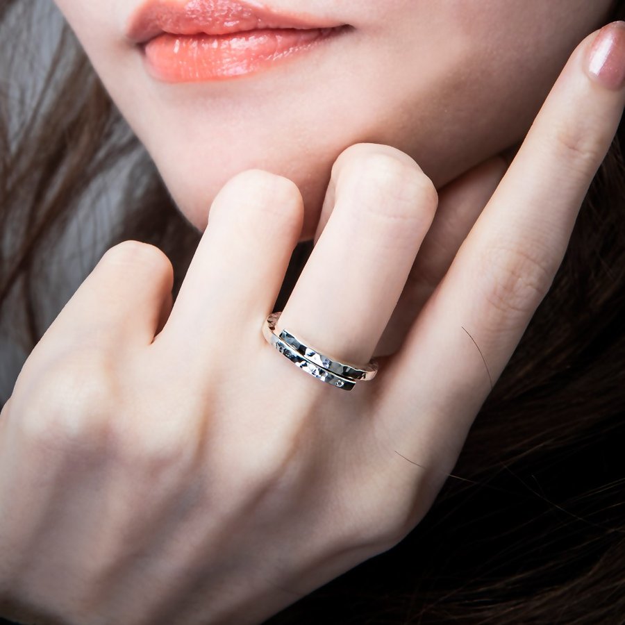 エレノアジュエリー/Elenore Jewelry ダイヤモンドスペーサーシルバーリング ELR0022