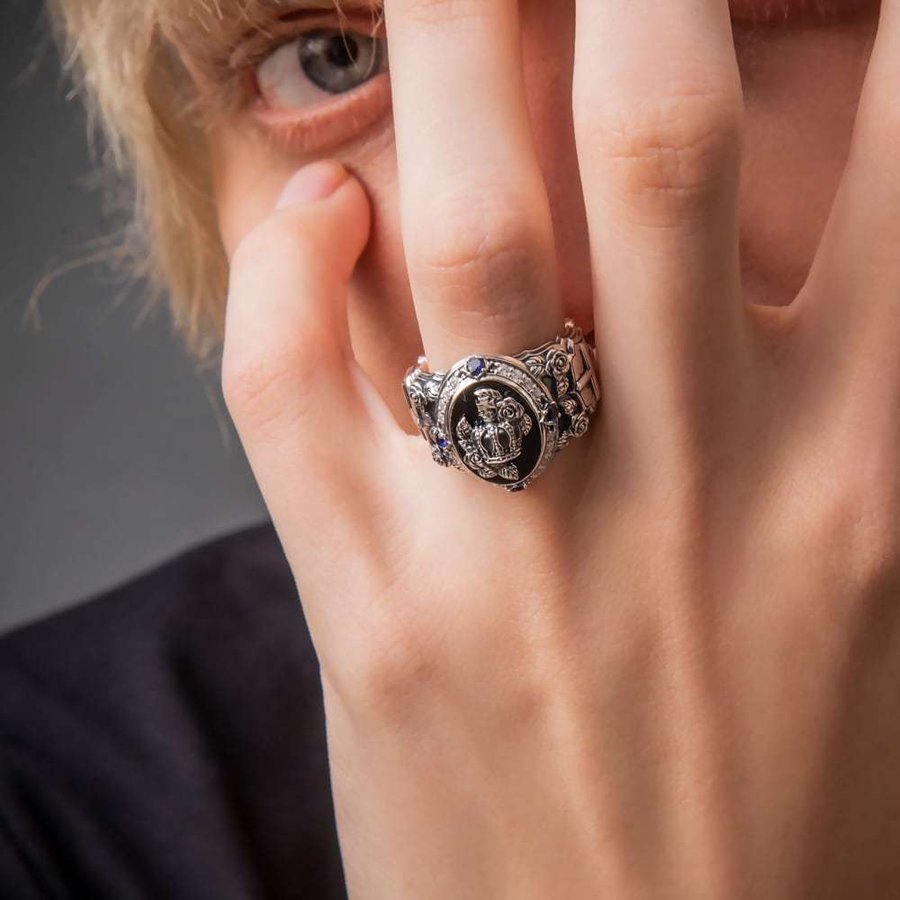 黒薔薇リング　AKR0066　Black rose ring シルバーアクセサリー Silver jewelry